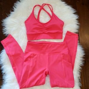 NWOT Hot Pink Workout Set
